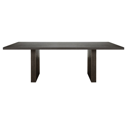 Plank Style Slatted Base Dining Table In Dark Espresso Oak - PATTERSON ES