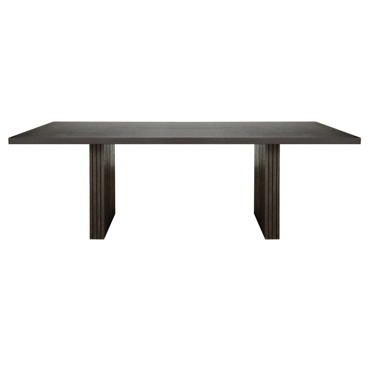 Plank Style Slatted Base Dining Table In Dark Espresso Oak - PATTERSON ES