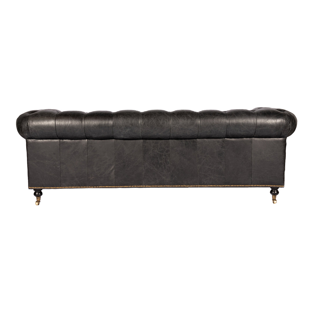 Moe's Home Collection - Birmingham Sofa Onyx Black Leather - PK-1007-02 | American Home Furniture