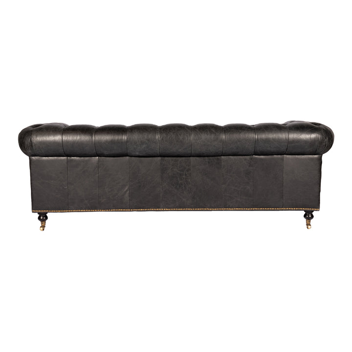 Moe's Home Collection - Birmingham Sofa Onyx Black Leather - PK-1007-02 | American Home Furniture