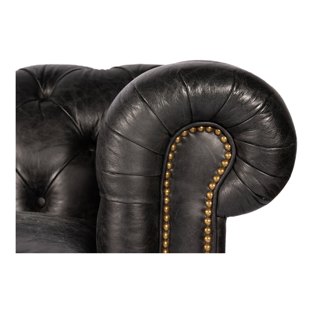 Moe's Home Collection - Birmingham Sofa Onyx Black Leather - PK-1007-02 | American Home Furniture