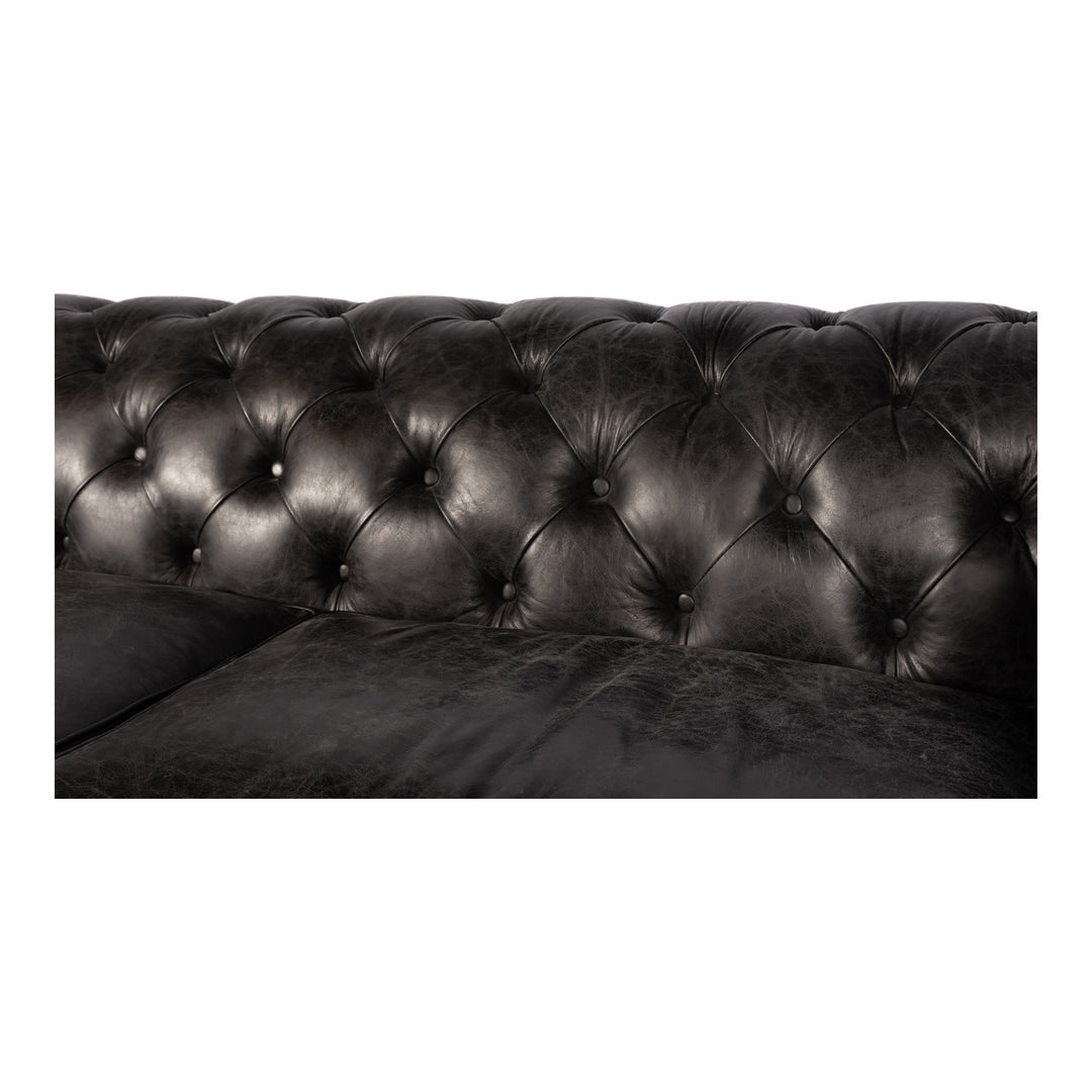 Moe's Home Collection - Birmingham Sofa Onyx Black Leather - PK-1007-02 | American Home Furniture