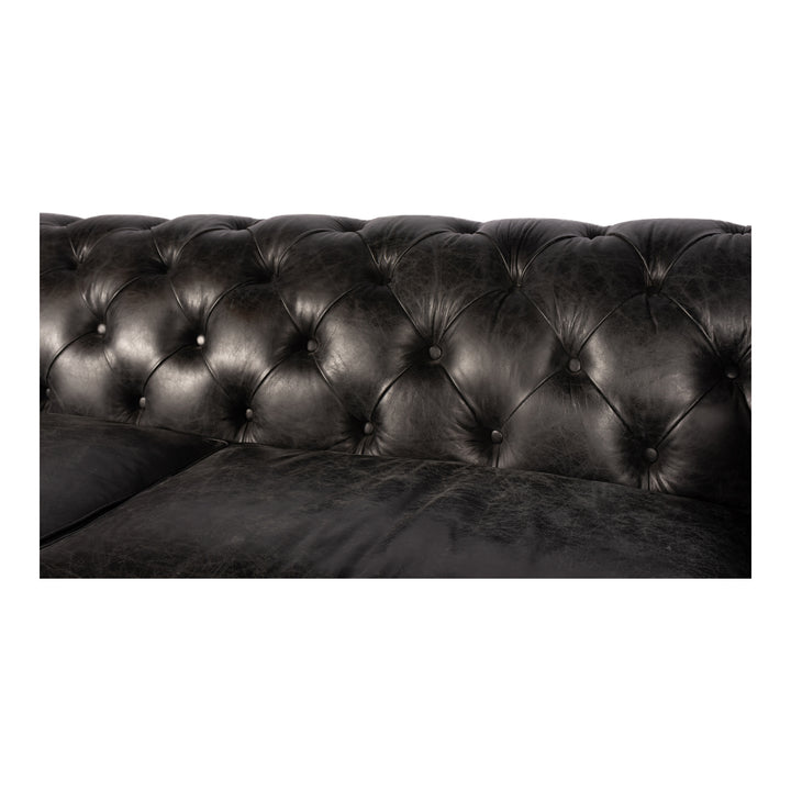 Moe's Home Collection - Birmingham Sofa Onyx Black Leather - PK-1007-02 | American Home Furniture