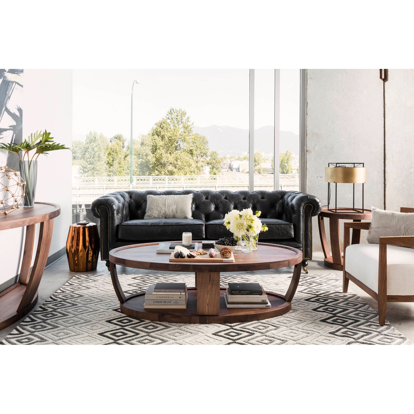 Moe's Home Collection - Birmingham Sofa Onyx Black Leather - PK-1007-02 | American Home Furniture