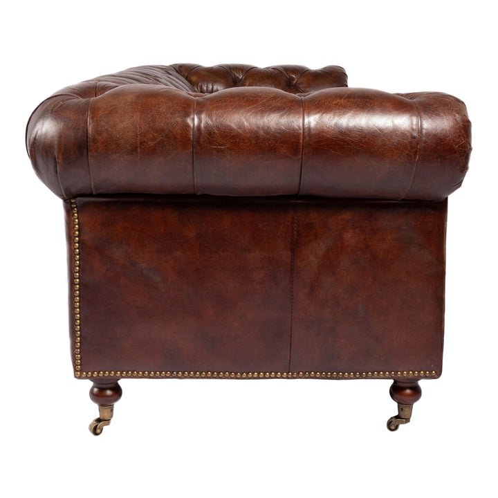 Moe's Home Collection - Birmingham Sofa Dark Brown Leather - PK-1007-20 | American Home Furniture