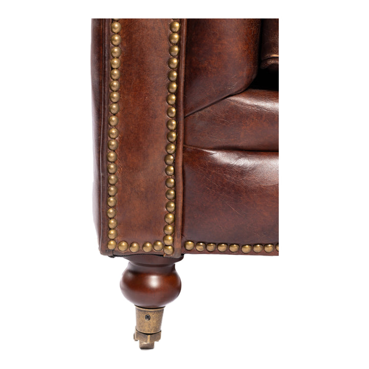 Moe's Home Collection - Birmingham Sofa Dark Brown Leather - PK-1007-20 | American Home Furniture