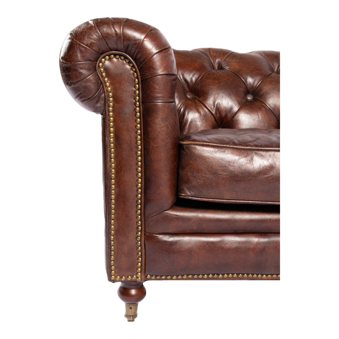 Moe's Home Collection - Birmingham Sofa Dark Brown Leather - PK-1007-20 | American Home Furniture