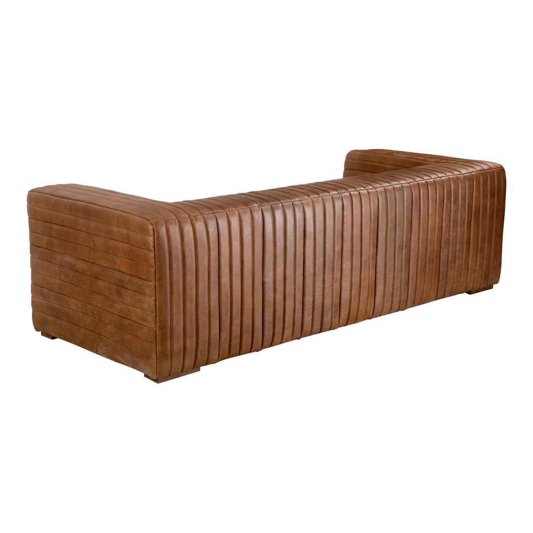 Moe's Home Collection - Castle Sofa Open Road Brown Leather - PK-1009-14 | American Home Furniture