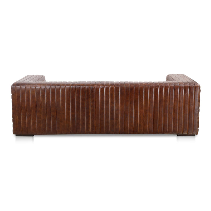 Moe's Home Collection - Castle Sofa Dark Brown Leather - PK-1009-20 | American Home Furniture