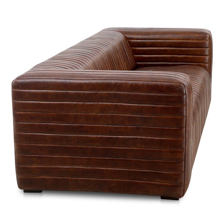 Moe's Home Collection - Castle Sofa Dark Brown Leather - PK-1009-20 | American Home Furniture