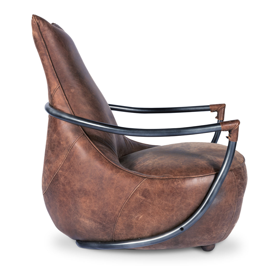 Moe's Home Collection - Carlisle Club Chair Grazed Brown Leather - PK-1026-03 | American Home Furniture