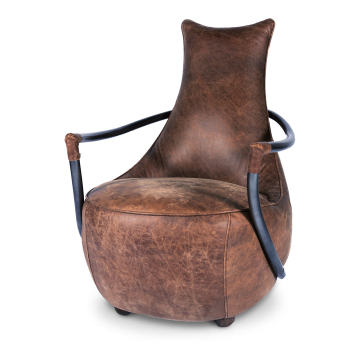 Moe's Home Collection - Carlisle Club Chair Grazed Brown Leather - PK-1026-03 | American Home Furniture