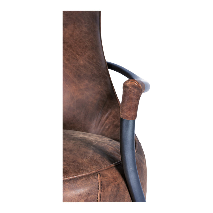 Moe's Home Collection - Carlisle Club Chair Grazed Brown Leather - PK-1026-03 | American Home Furniture