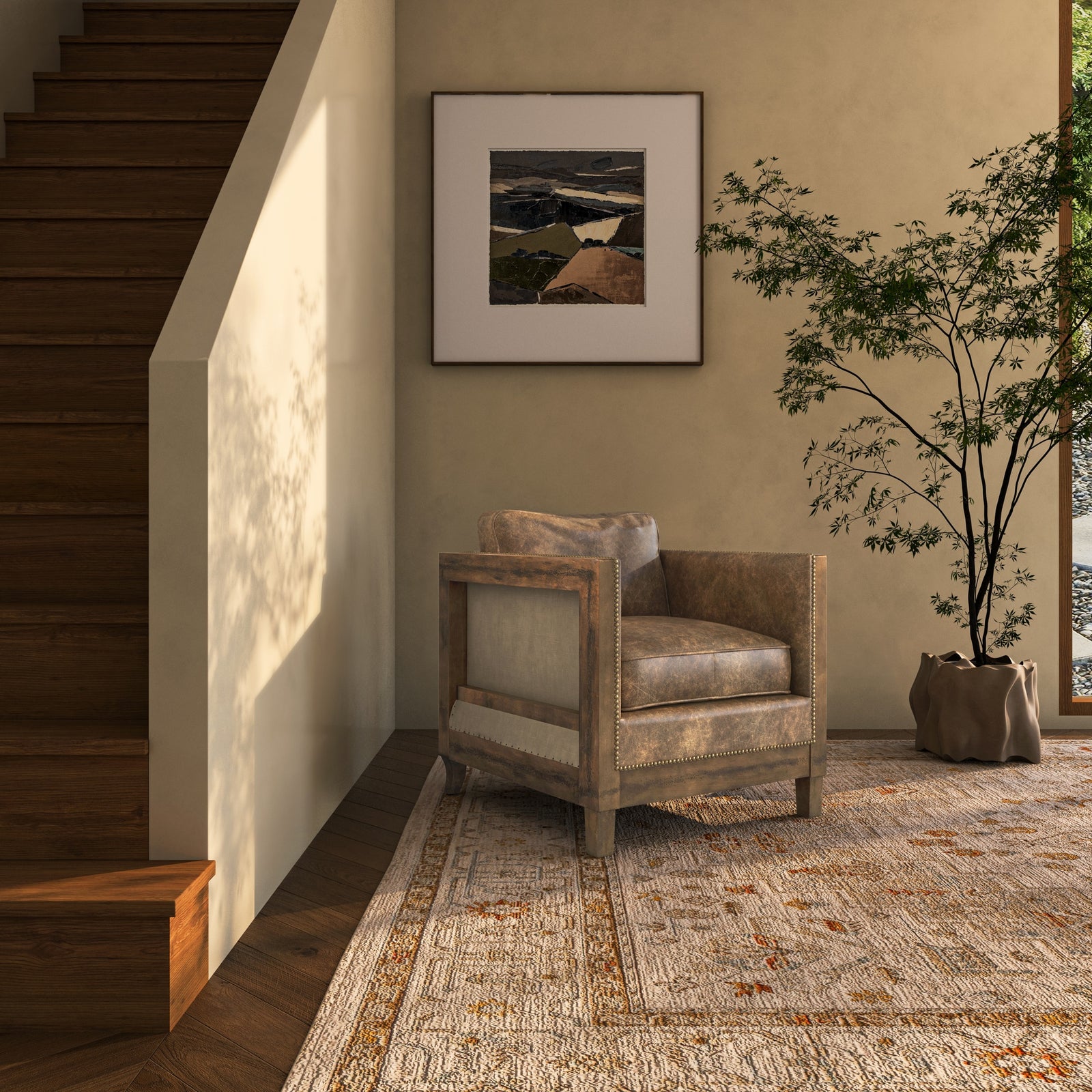 Moe's Home Collection - Darlington Club Chair Grazed Brown Leather - PK-1030-03 | American Home Furniture