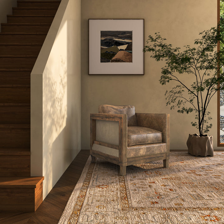 Moe's Home Collection - Darlington Club Chair Grazed Brown Leather - PK-1030-03 | American Home Furniture