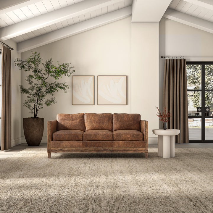 Moe's Home Collection - Darlington Sofa Grazed Brown Leather - PK-1031-03 | American Home Furniture