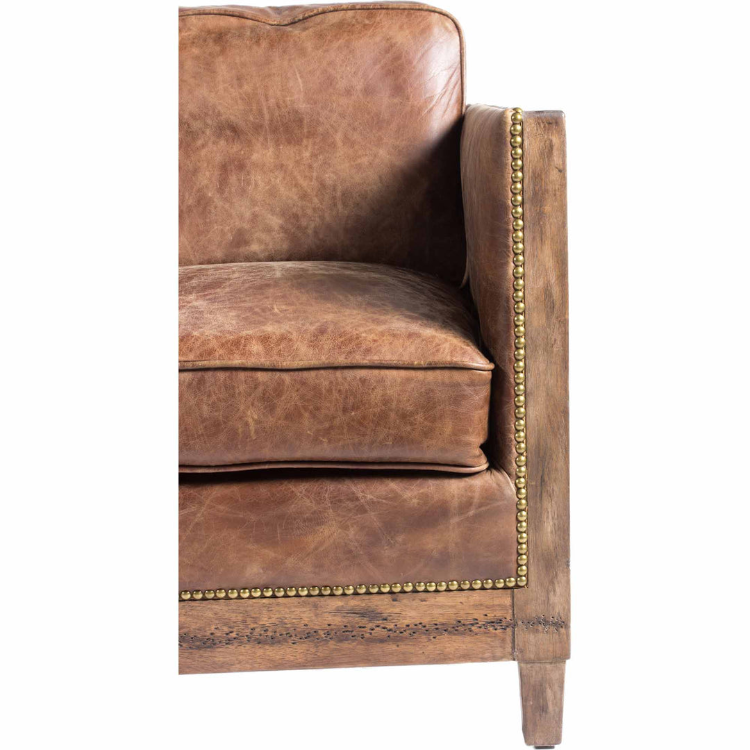 Moe's Home Collection - Darlington Sofa Grazed Brown Leather - PK-1031-03 | American Home Furniture