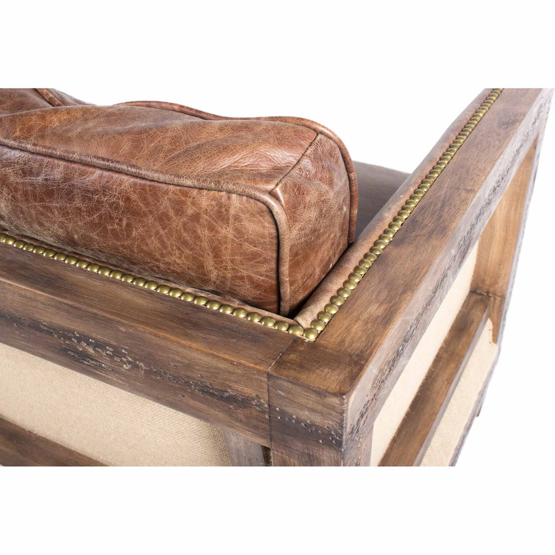 Moe's Home Collection - Darlington Sofa Grazed Brown Leather - PK-1031-03 | American Home Furniture