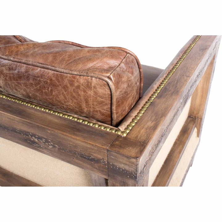 Moe's Home Collection - Darlington Sofa Grazed Brown Leather - PK-1031-03 | American Home Furniture