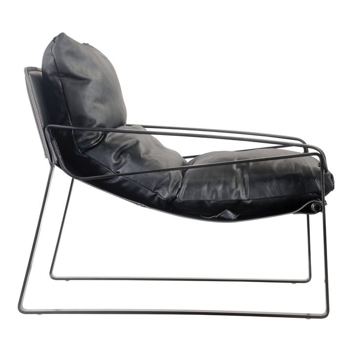 Moe's Home Collection - Connor Club Chair Onyx Black Leather - PK-1044-02 | American Home Furniture