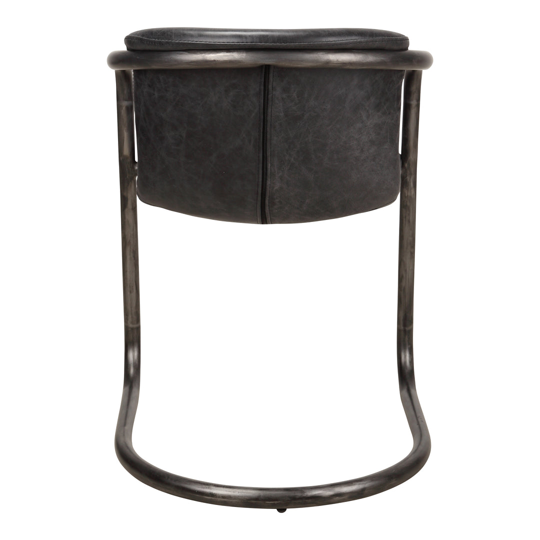 Moe's Home Collection - Freeman Dining Chair Onyx Black Leather  - Set of 2 - PK-1059-02 | American Home Furniture