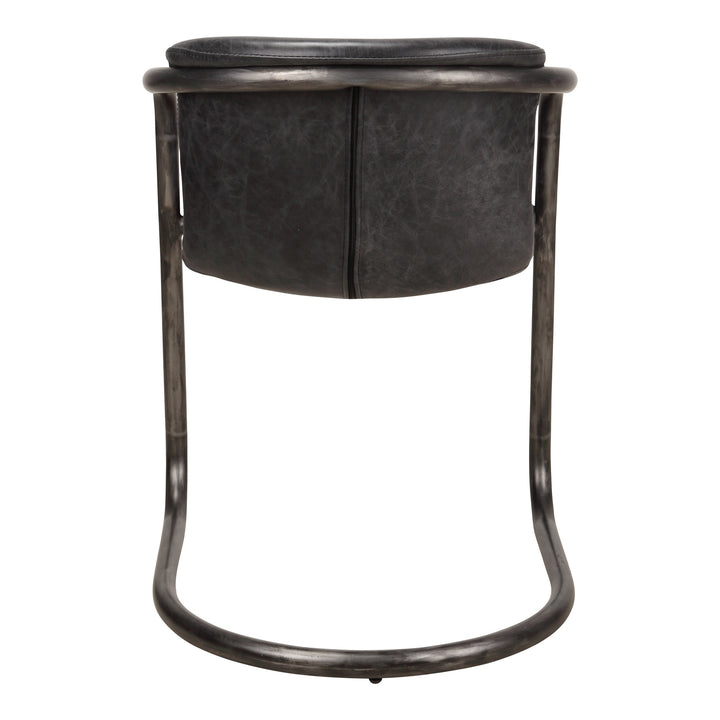 Moe's Home Collection - Freeman Dining Chair Onyx Black Leather  - Set of 2 - PK-1059-02 | American Home Furniture