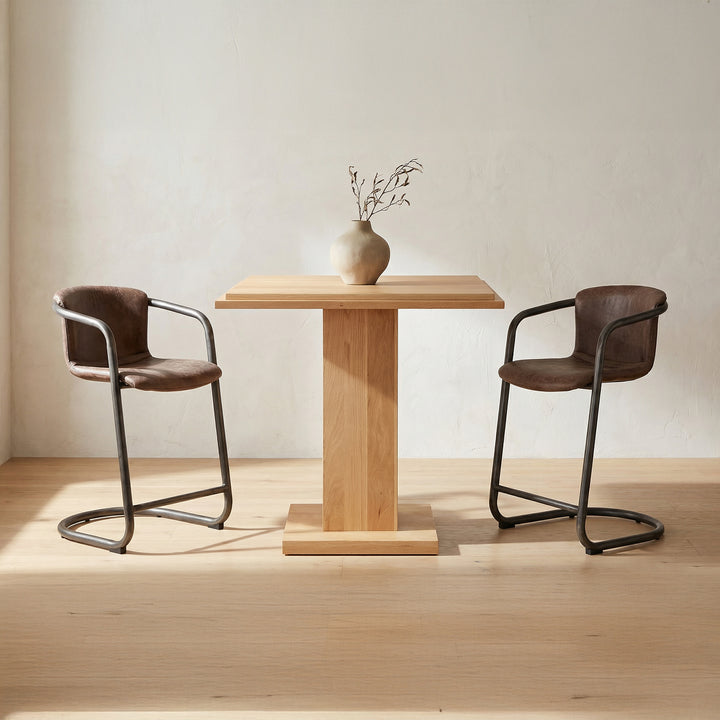 Moe's Home Collection - Freeman Counter Stool Grazed Brown Leather - Set Of Two - PK-1061-03 | American Home Furniture