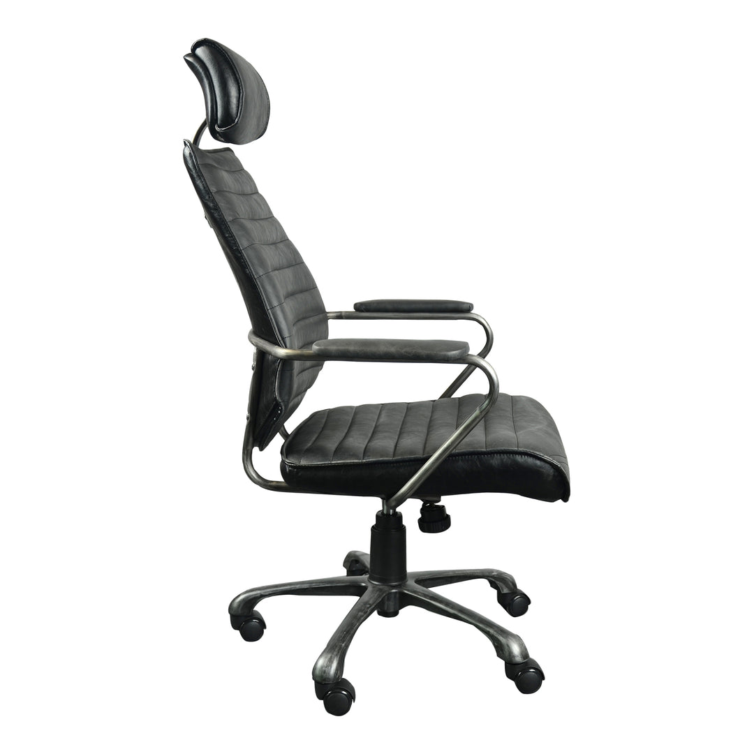 Moe's Home Collection - Executive Swivel Office Chair Onyx Black Leather - PK-1081-02 | American Home Furniture
