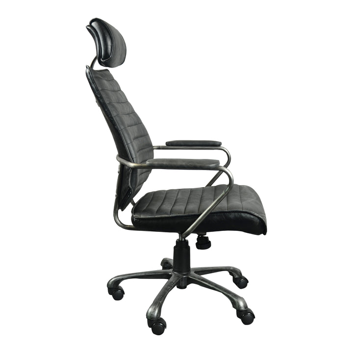Moe's Home Collection - Executive Swivel Office Chair Onyx Black Leather - PK-1081-02 | American Home Furniture