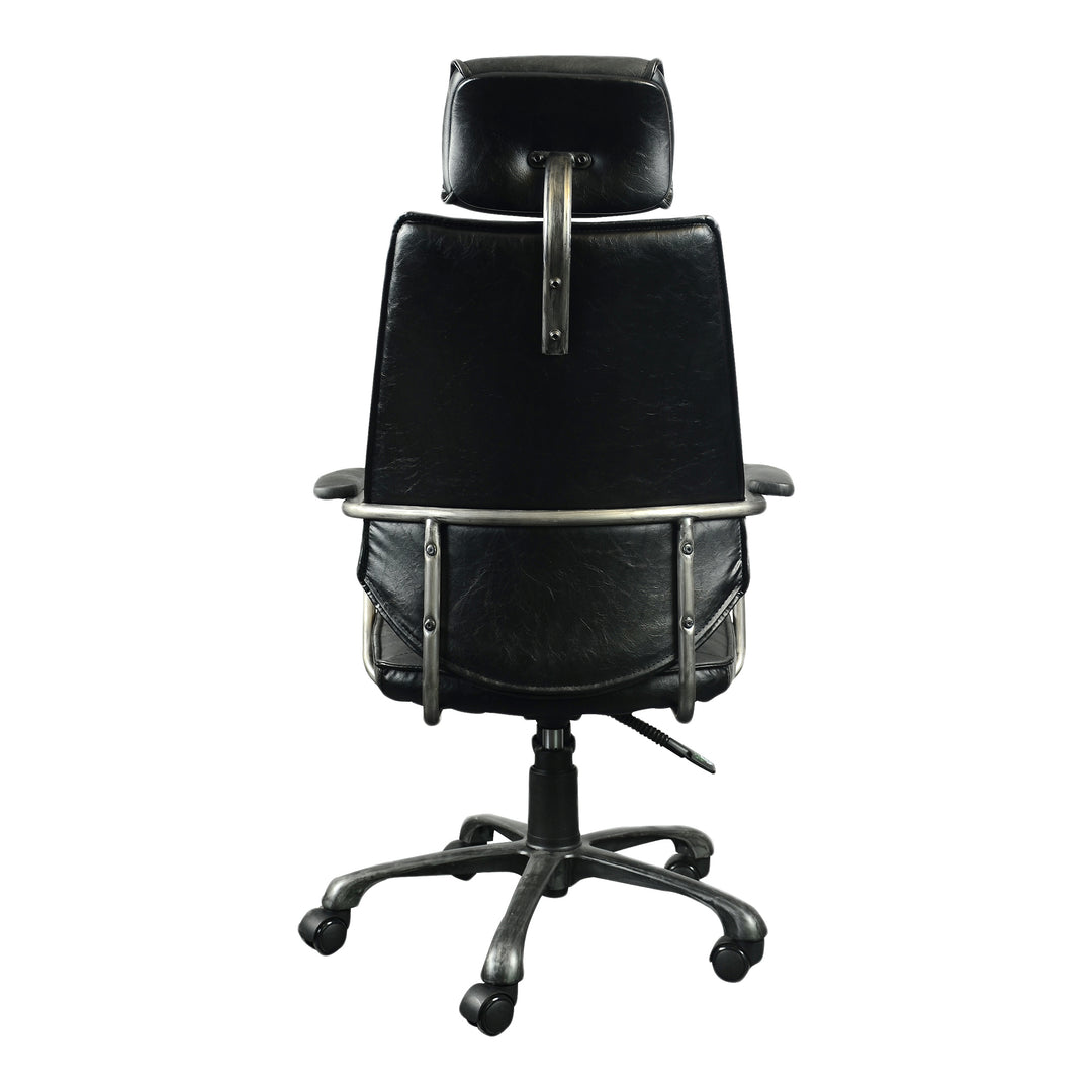 Moe's Home Collection - Executive Swivel Office Chair Onyx Black Leather - PK-1081-02 | American Home Furniture