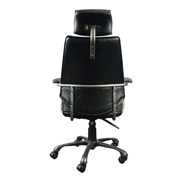 Moe's Home Collection - Executive Swivel Office Chair Onyx Black Leather - PK-1081-02 | American Home Furniture
