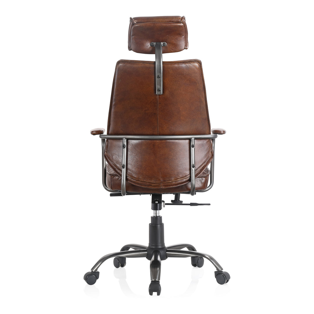Moe's Home Collection - Executive Office Chair Dark Brown Leather - PK-1081-20 | American Home Furniture