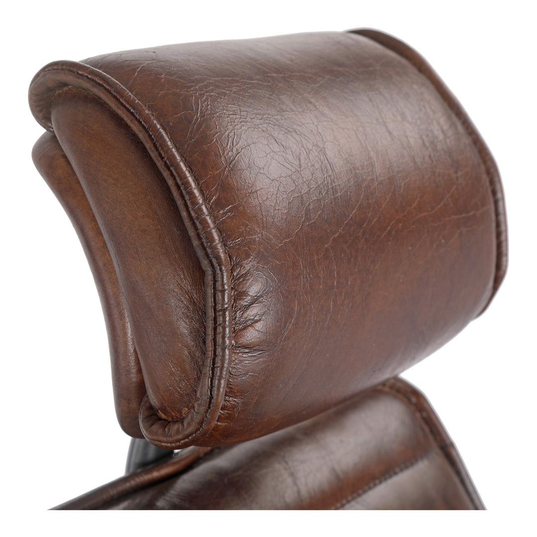 Moe's Home Collection - Executive Office Chair Dark Brown Leather - PK-1081-20 | American Home Furniture