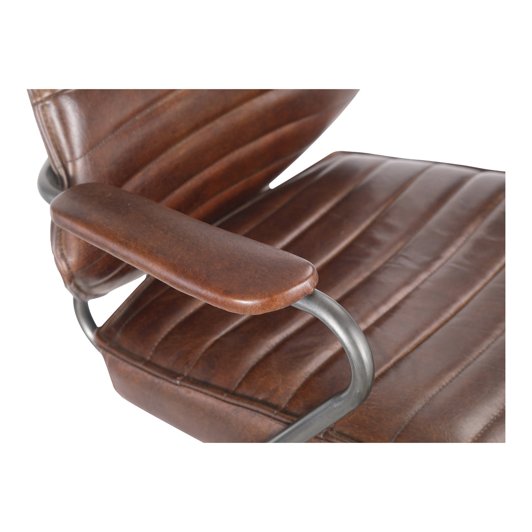 Moe's Home Collection - Executive Office Chair Dark Brown Leather - PK-1081-20 | American Home Furniture