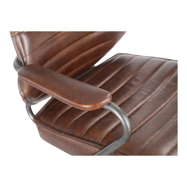 Moe's Home Collection - Executive Office Chair Dark Brown Leather - PK-1081-20 | American Home Furniture