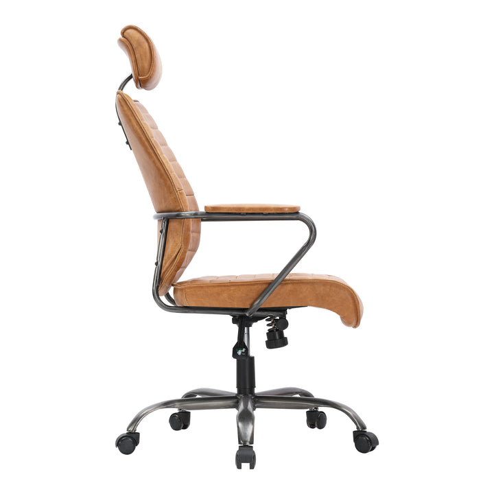 Moe's Home Collection - Executive Swivel Office Chair Cigare Tan Leather - PK-1081-23 | American Home Furniture