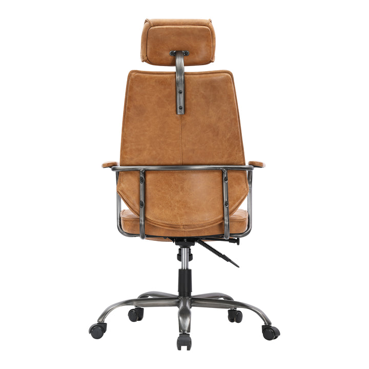 Moe's Home Collection - Executive Swivel Office Chair Cigare Tan Leather - PK-1081-23 | American Home Furniture