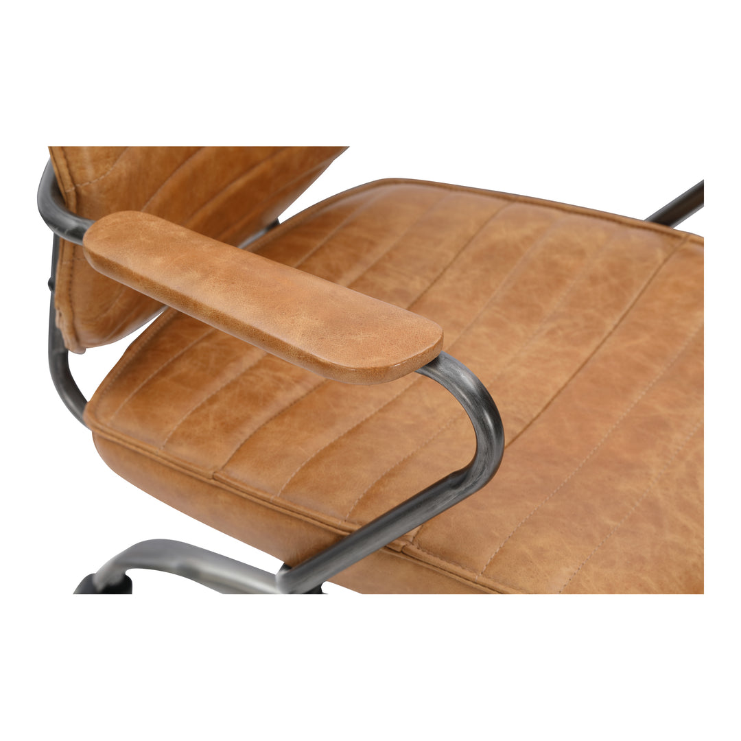 Moe's Home Collection - Executive Swivel Office Chair Cigare Tan Leather - PK-1081-23 | American Home Furniture