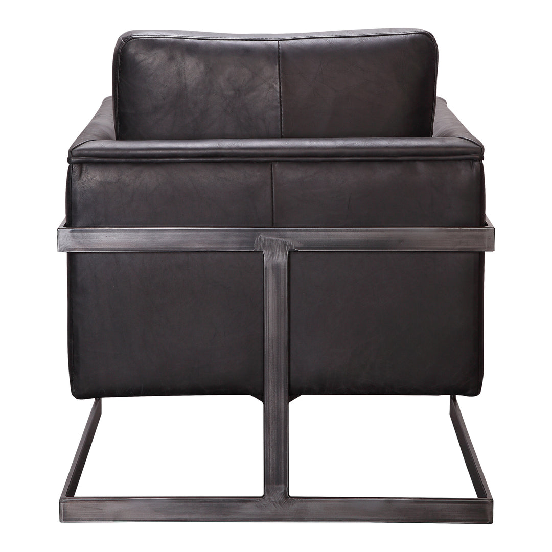 Moe's Home Collection - Luxley Club Chair Onyx Black Leather - PK-1082-02 | American Home Furniture