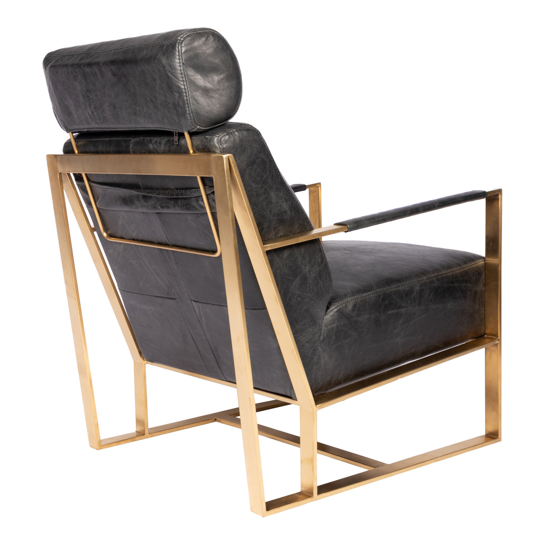 Moe's Home Collection - Paradiso Chair Onyx Black Leather - PK-1083-02 | American Home Furniture