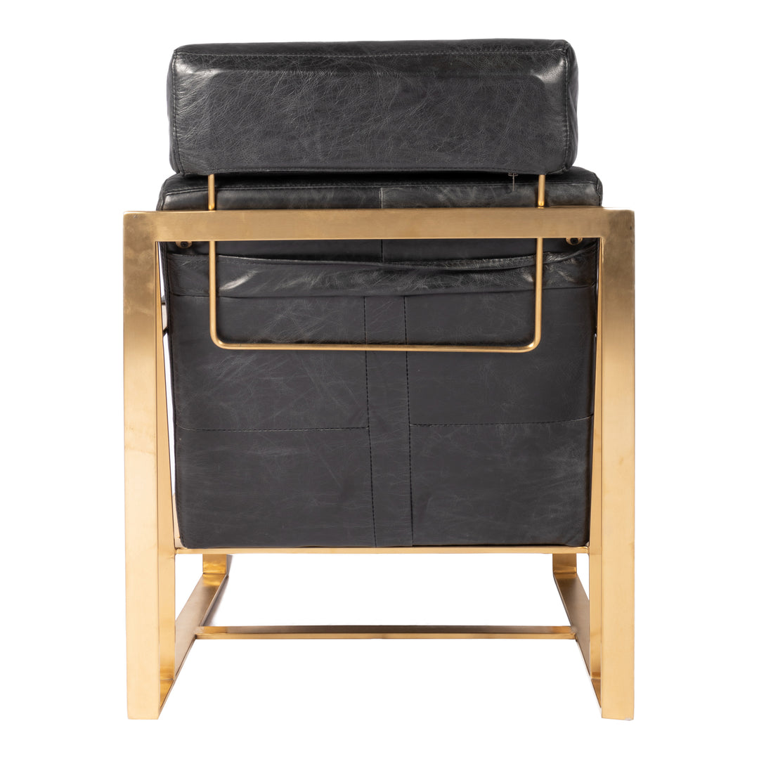 Moe's Home Collection - Paradiso Chair Onyx Black Leather - PK-1083-02 | American Home Furniture