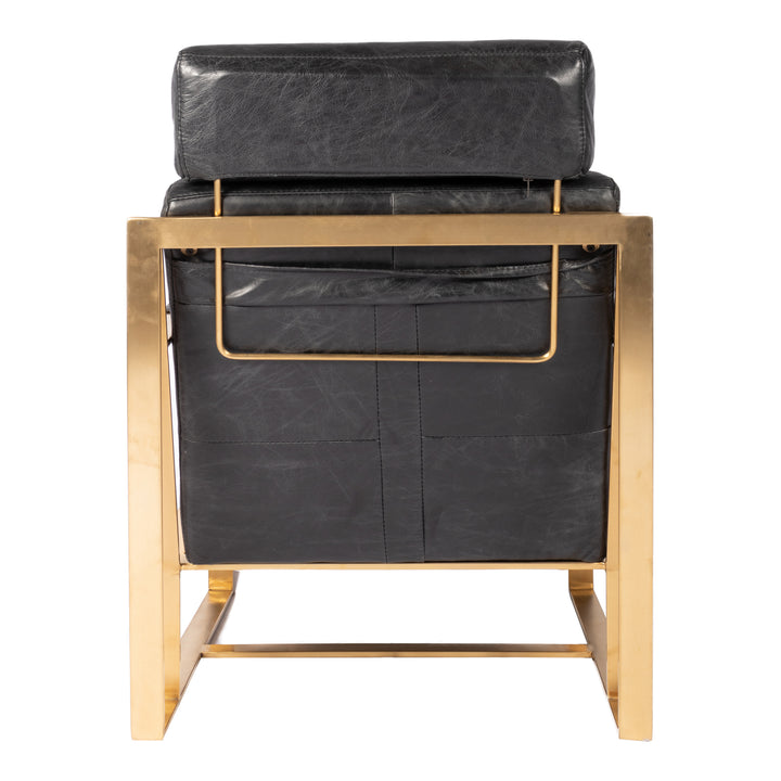 Moe's Home Collection - Paradiso Chair Onyx Black Leather - PK-1083-02 | American Home Furniture