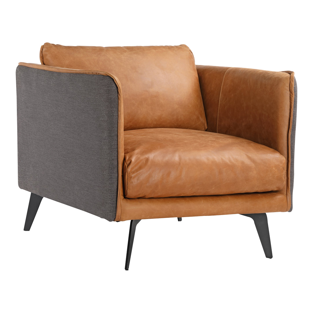 Moe's Home Collection - Messina Leather Arm Chair Cigare Tan Leather - PK-1096-23 | American Home Furniture