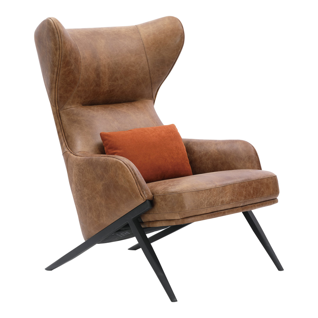 Moe's Home Collection - Amos Leather Accent Chair Open Road Brown Leather - PK-1103-14 | American Home Furniture