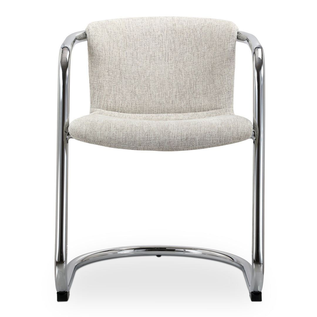 Moe's Home Collection - Freeman Chrome Frame Dining Chair Blended Cream - Set of 2 - PK-1114-37 | American Home Furniture