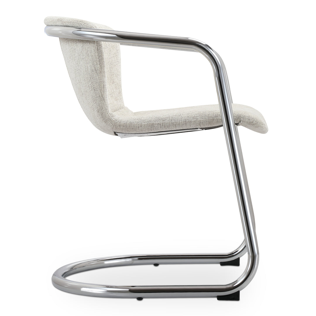 Moe's Home Collection - Freeman Chrome Frame Dining Chair Blended Cream - Set of 2 - PK-1114-37 | American Home Furniture