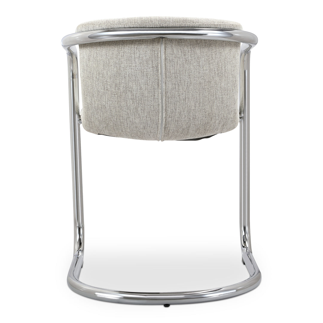 Moe's Home Collection - Freeman Chrome Frame Dining Chair Blended Cream - Set of 2 - PK-1114-37 | American Home Furniture