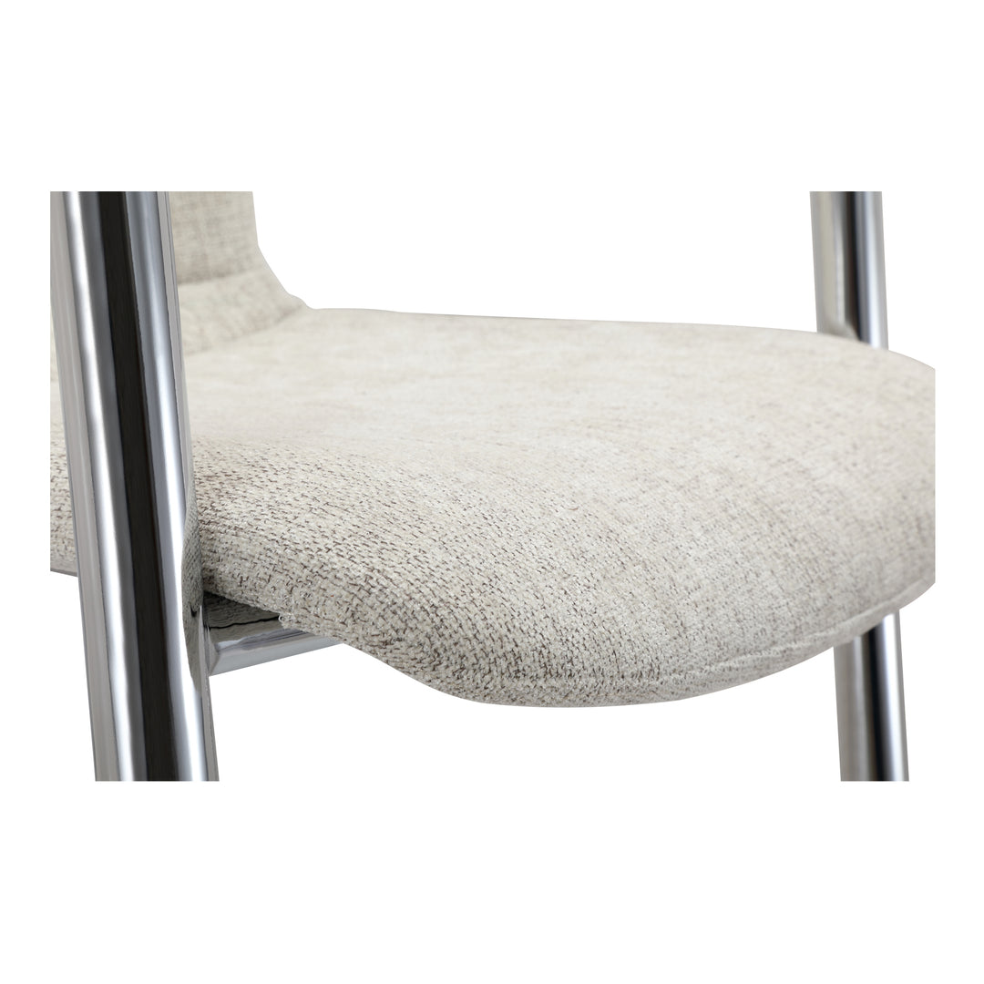 Moe's Home Collection - Freeman Chrome Frame Dining Chair Blended Cream - Set of 2 - PK-1114-37 | American Home Furniture