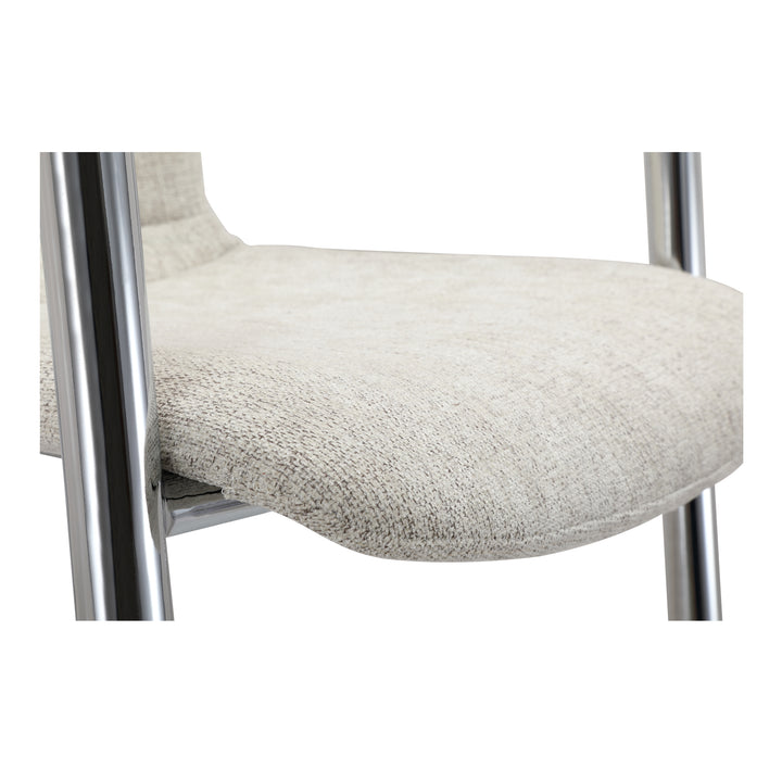 Moe's Home Collection - Freeman Chrome Frame Dining Chair Blended Cream - Set of 2 - PK-1114-37 | American Home Furniture