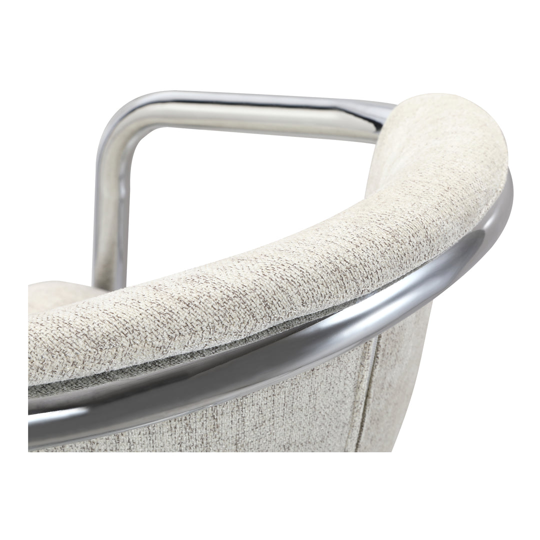 Moe's Home Collection - Freeman Chrome Frame Dining Chair Blended Cream - Set of 2 - PK-1114-37 | American Home Furniture